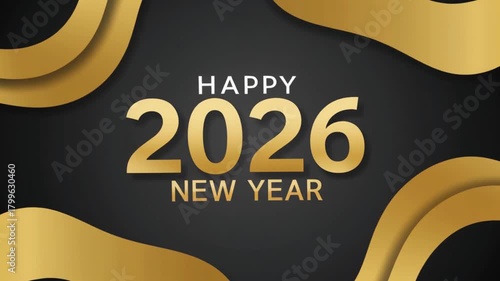 Happy New Year 2026 Golden Festive Celebration Background Design.
