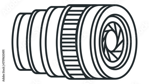 Camera lens illustration isolated on white background