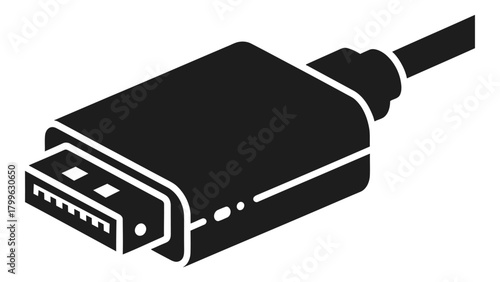 Displayport adapter for converting and transmitting highresolution video, isolated on white background