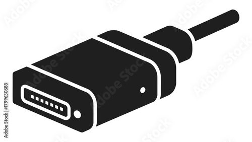 Displayport adapter for highresolution video transmission, isolated on white background