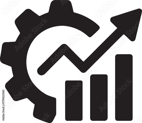 Machine learning analytics symbol vector for AI data processing, predictive modeling, automation and tech insights.