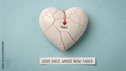 cracked heart  fragile concept