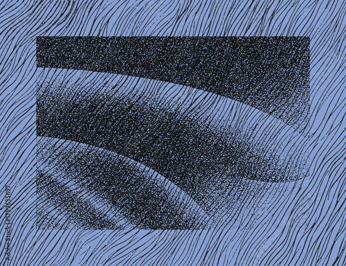 Abstract waveform texture with stippled gradient and flowing line pattern.