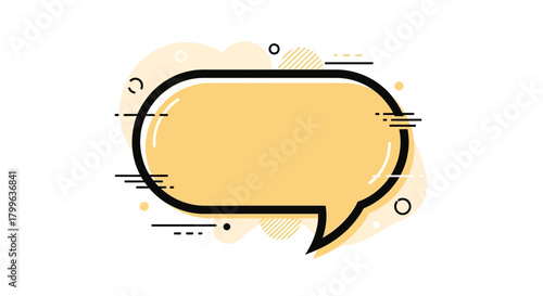 Abstract speech bubble with dynamic geometric elements. Modern vector banner frame for quotes, dialogue, and chat messages