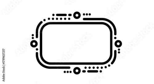 Ornate Rectangular Frame with Dots and Lines for Design Enhancement