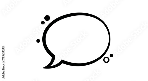 A Blank Speech Bubble Icon with Dots, Ideal for Graphic Design and Communication Concepts