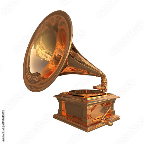 old gramophone isolated on white