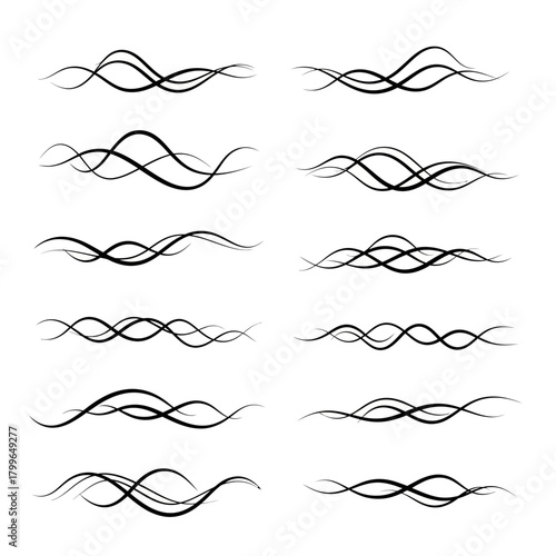 Elegant decorative flourishes and dividers add sophisticated flair to any design project, enhancing visual appeal with graceful curves and flowing lines.