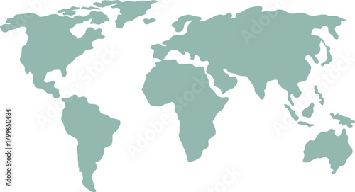 Simplified vector illustration of world map