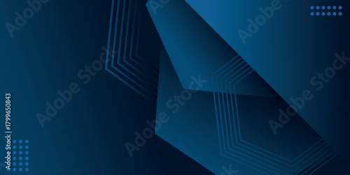 Abstract background with overlapping dark blue gradient geometric shapes. Minimalist and futuristic background concept for presentation, template, poster, and certificate. Vector illustration eps 6