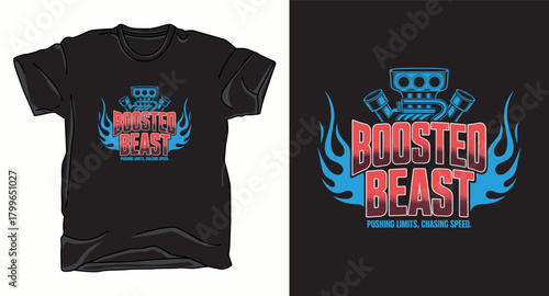 Booster beast engine graphic vector art t-shirt design print