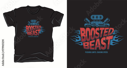 Booster beast engine graphic vector art t-shirt design print