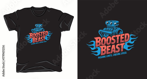 booster beast engine graphic vector art t-shirt design print