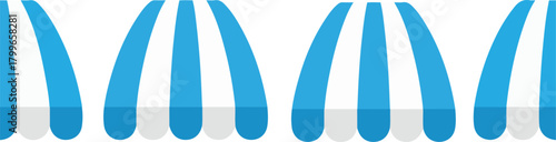 Awning symbol or logo.shop window sunshade icon. Isolated canopy awning striped roof. Transparent background. . Business and shopping designs. shop building element symbol. Striped shop canopy.