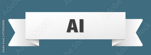 ai ribbon isolated on transparent background. ai ribbon