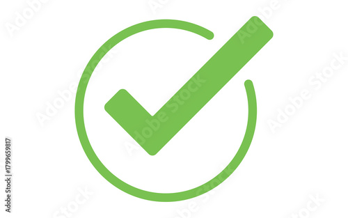 Isolated green tick check mark icon