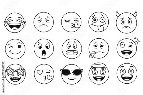 Emojis expression vector set