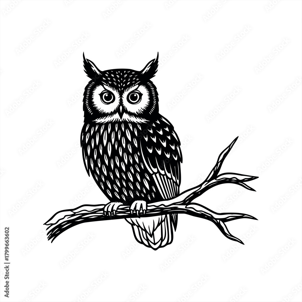Fototapeta premium Nocturnal wildlife icon for nature conservation and education design