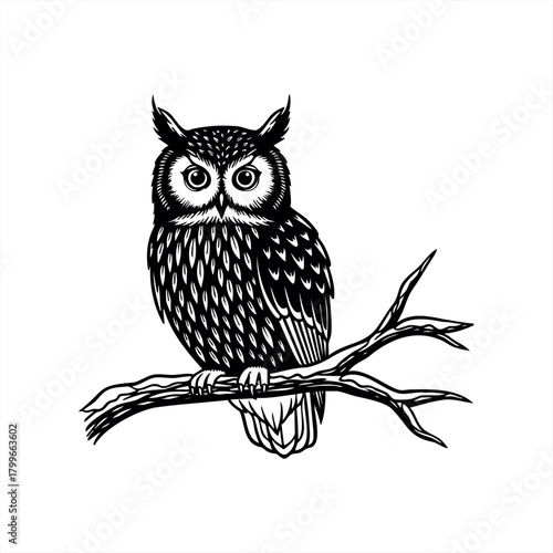 Nocturnal wildlife icon for nature conservation and education design