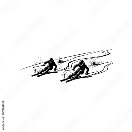 Winter sports adventure icons for outdoor exploration and design projects