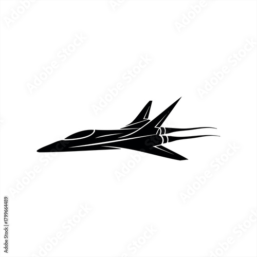 Futuristic aircraft design icons for aviation branding and marketing