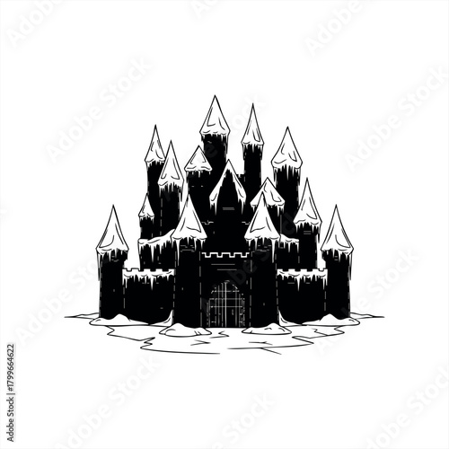 Fantasy medieval castle icons for game and story design