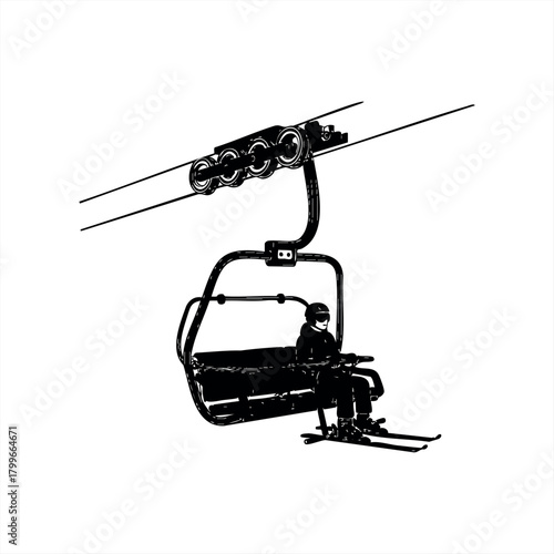 Winter sports and ski resort icons for travel and recreation design