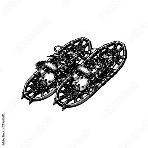 Outdoor winter adventure icons for recreational gear design