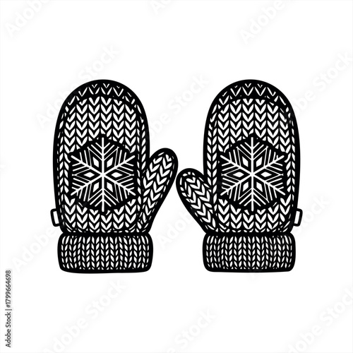 Cozy winter mittens icons for seasonal designs and branding