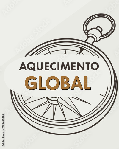 Compass pointing to the highlighted "Global Warming" warning.