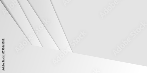 Panoramic geometric shapes on abstract white background