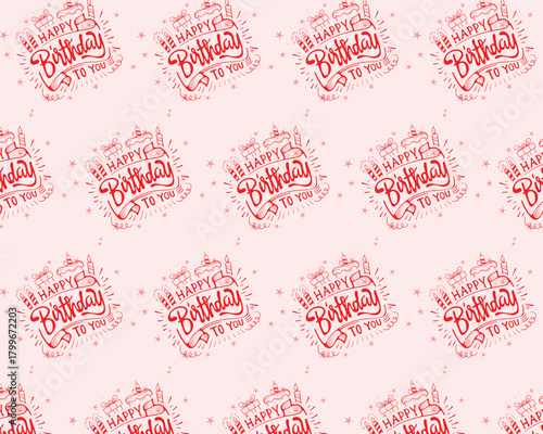 Happy Birthday pattern design, seamless and floral HBD pattern, Birthday wrapper decoration vector, fabric pattern, Birthday wishes template
