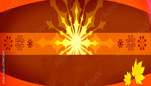 Autumnal Aura Warm Tones and Floral Accents Abstract Illustration