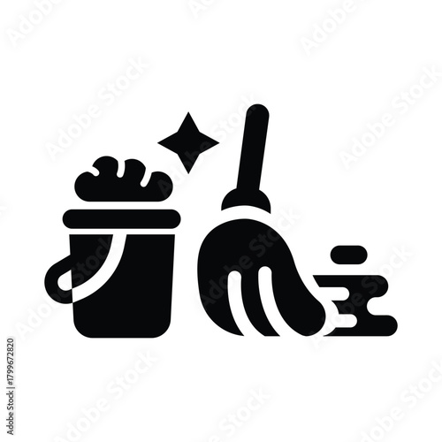 mop glyph icon illustration vector graphic.eps
