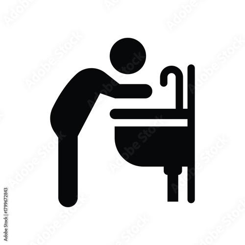 wash face glyph icon illustration vector graphic.eps