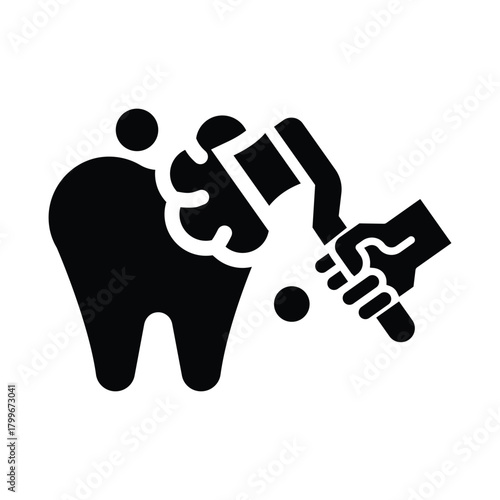 teeth brushing glyph icon illustration vector graphic.eps