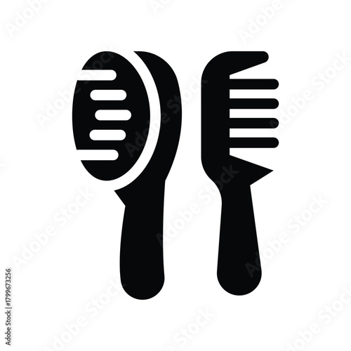 hair brushes glyph icon illustration vector graphic.eps