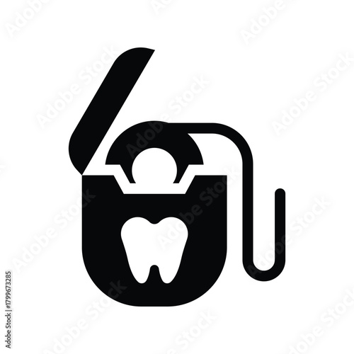 dental floss glyph icon illustration vector graphic.eps