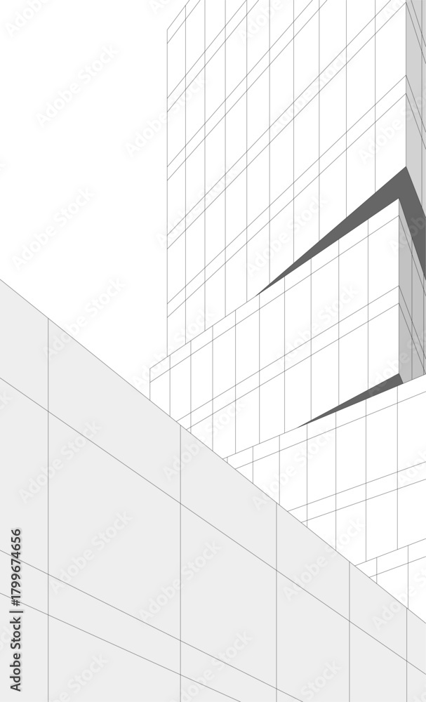 Obraz premium Architectural drawings vector 3d drawing