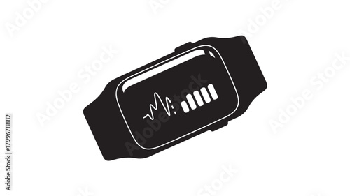 Modern smartwatch displaying heart rate monitor and signal strength, symbolizing health tracking and connectivity for active lifestyles and professional use