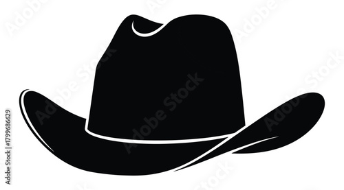Black silhouette of a classic cowboy hat on a white background vector