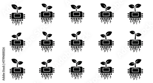 Eco-Friendly Technology: Sustainable Tech Solutions for a Greener Future, Growing Innovation, and Environmentally Conscious Progress with Black and White Design