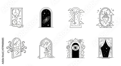 Discover imaginative portals leading to surreal worlds explore cosmic vistas magical realms and mysterious dimensions