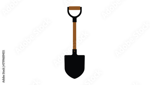 Isolated shovel illustration simple flat element gardening and construction tool web and print