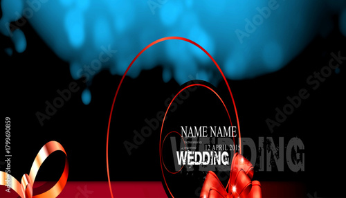 Romantic Wedding Invitation Design with Abstract Elements and Elegant Typography