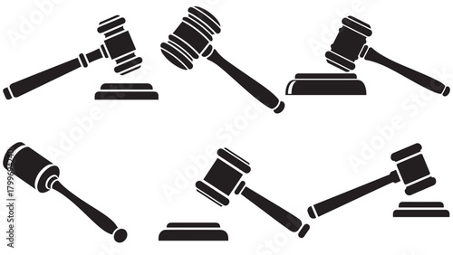 Stamp-Style Auction Hammer Icon — Certified Gavel and Lot Marker for Sales, Bidding, Legal Decisions and Marketplace Transactions