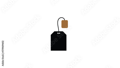 Simple tea bag icon flat illustration beverage and food isolated on white background