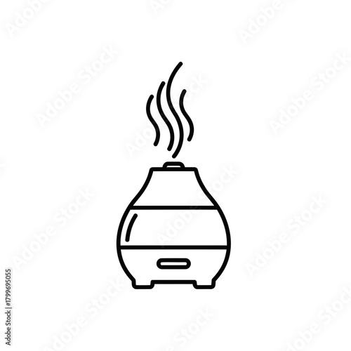 “Aroma Diffuser Icon – Essential Oil Humidifier Line Art for Wellness & Home Decor”