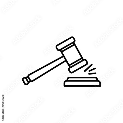 Judge Gavel Icon Representing Law, Legal Decision and Court Judgment