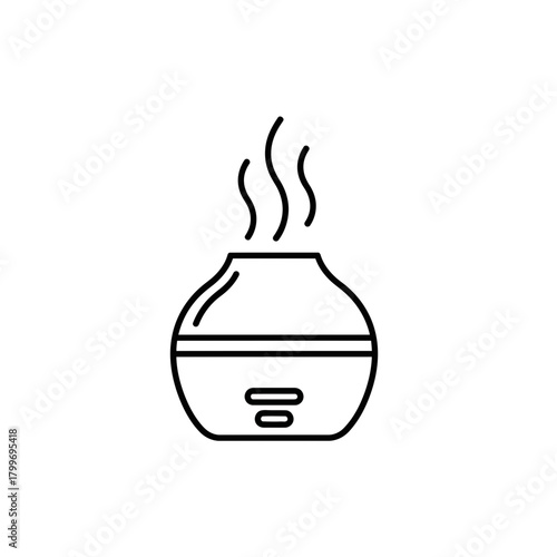 “Aroma Diffuser Icon – Essential Oil Humidifier Line Art for Wellness & Home Decor”